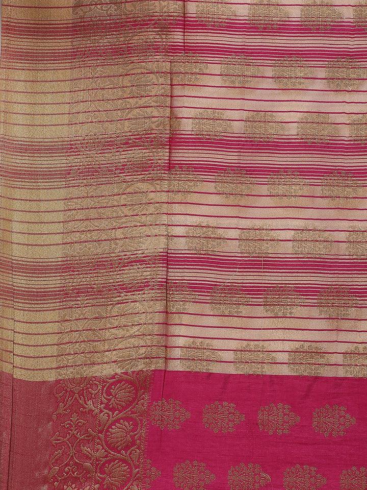 Zari Border Booti Art Handloom Woven Saree