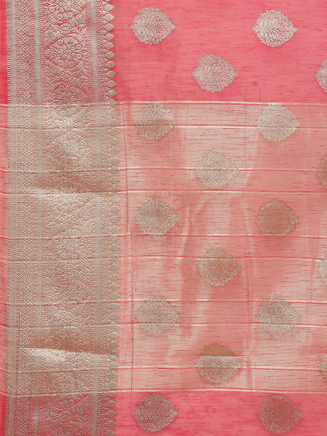 Zari Border Booti Handloom Woven Saree