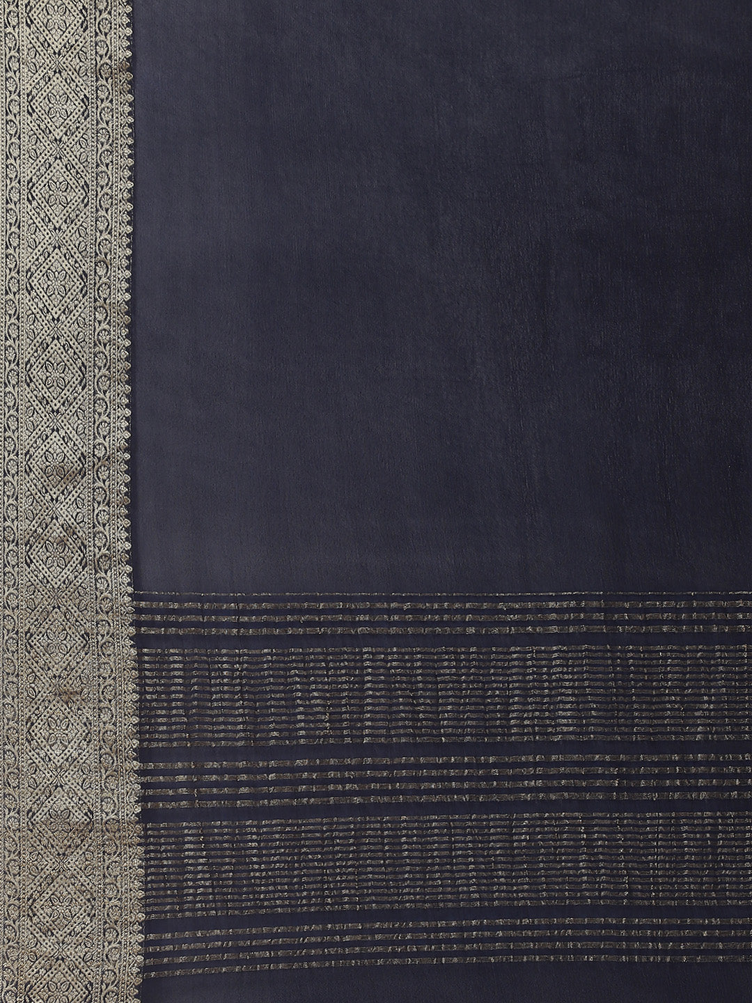 Zari Border Plain Crepe Saree