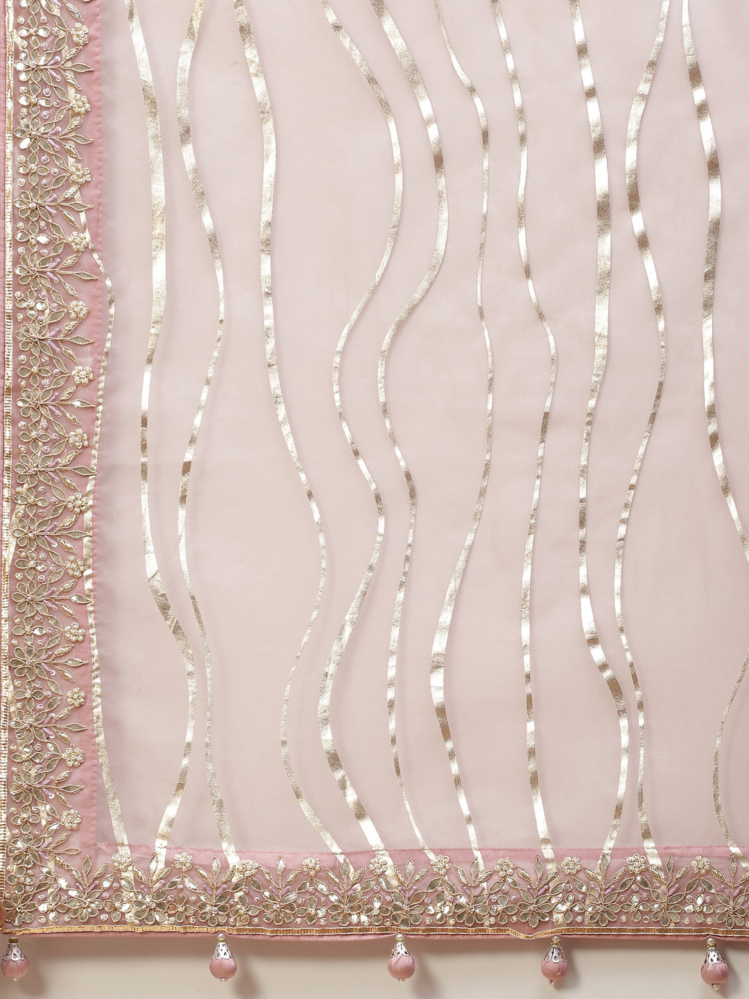 Gota Work Embroidered Organza Saree