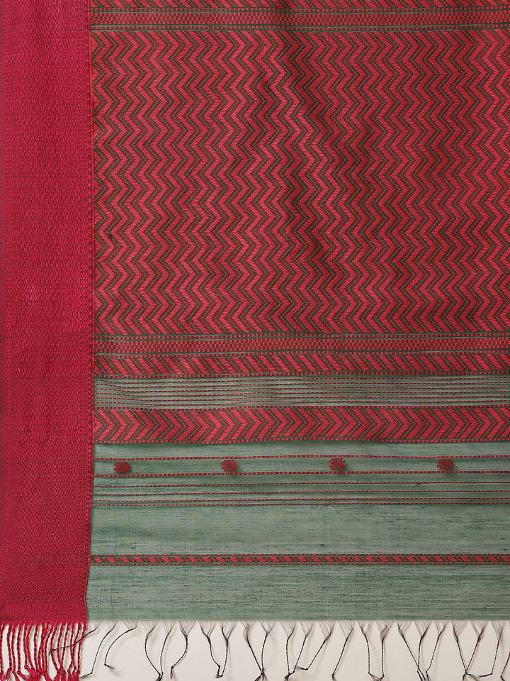 Resham Border Cotton Woven Saree