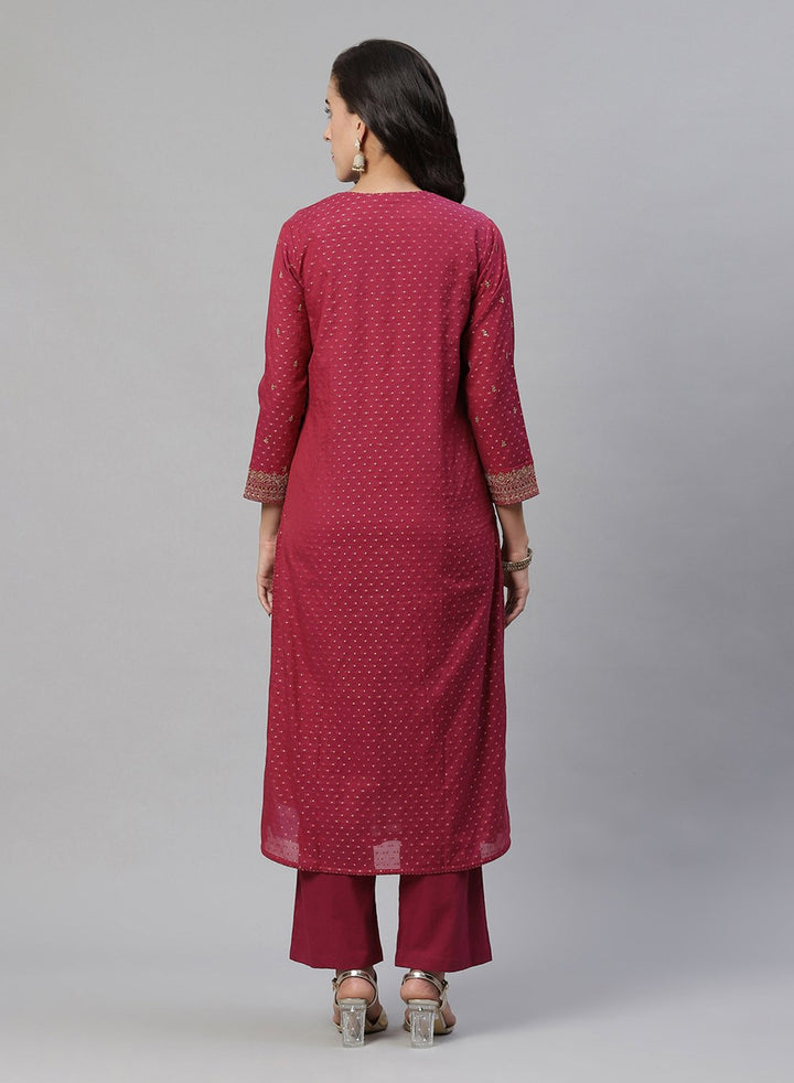 Printed Cotton Chanderi Salwar Kameez Stitched Suit