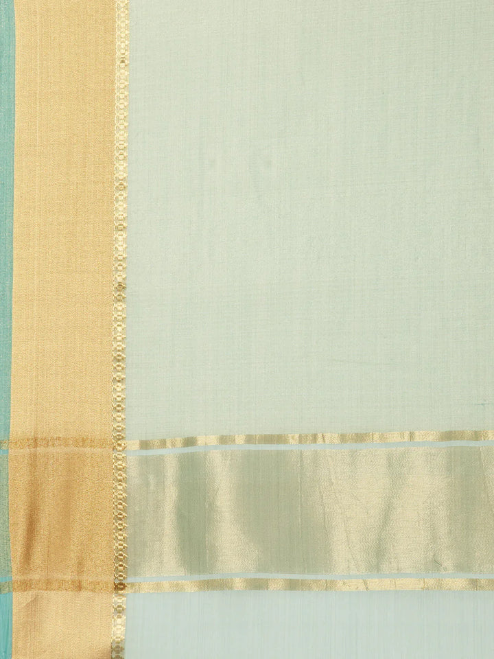 Plain Zari Border Handloom Woven Saree