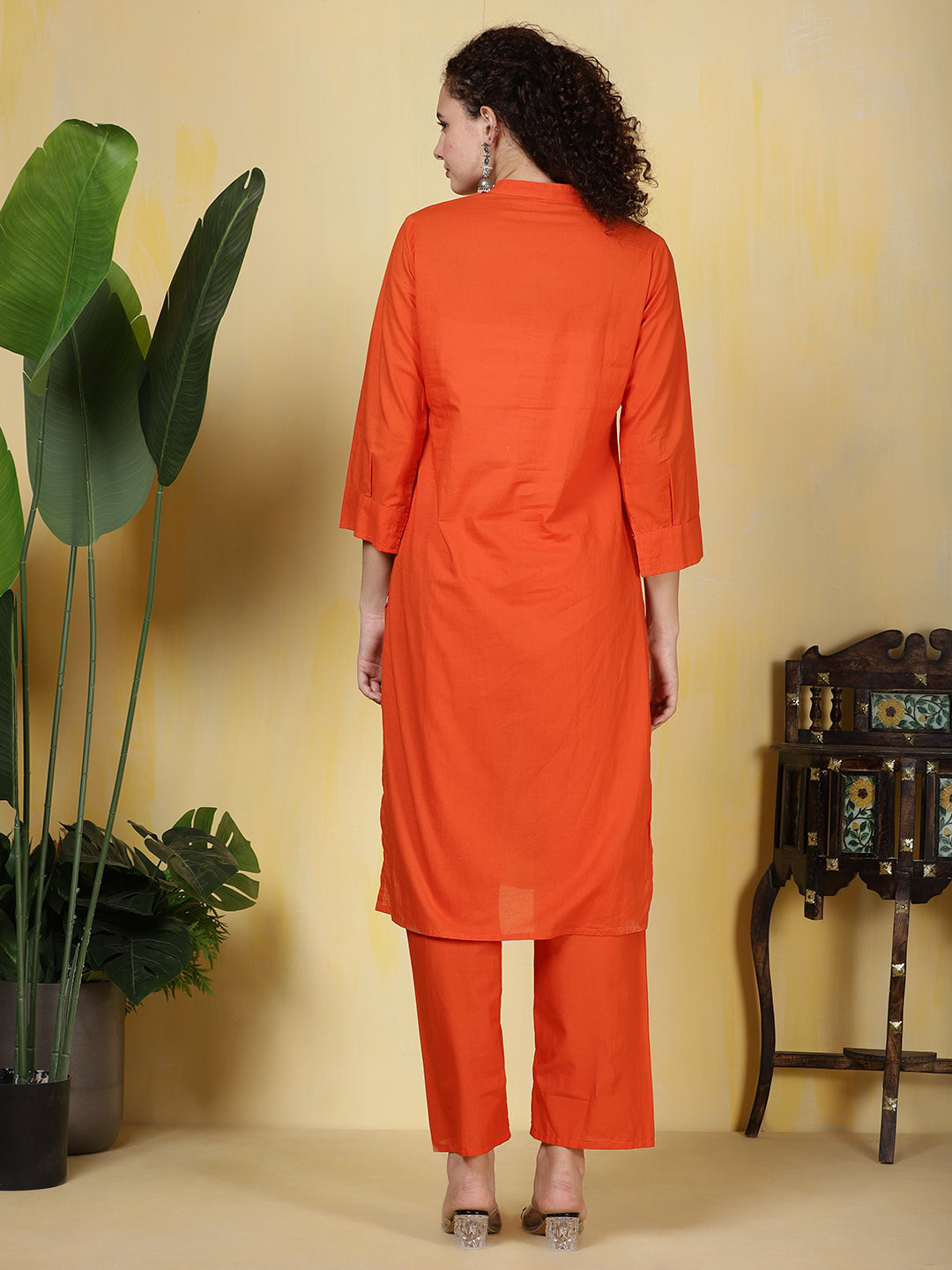 Printed Cotton Blend Kurta With Pants