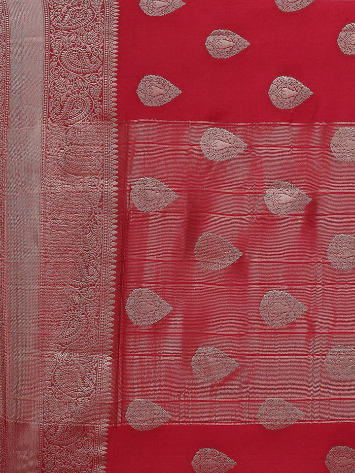 Zari Border Booti Handloom Woven Saree