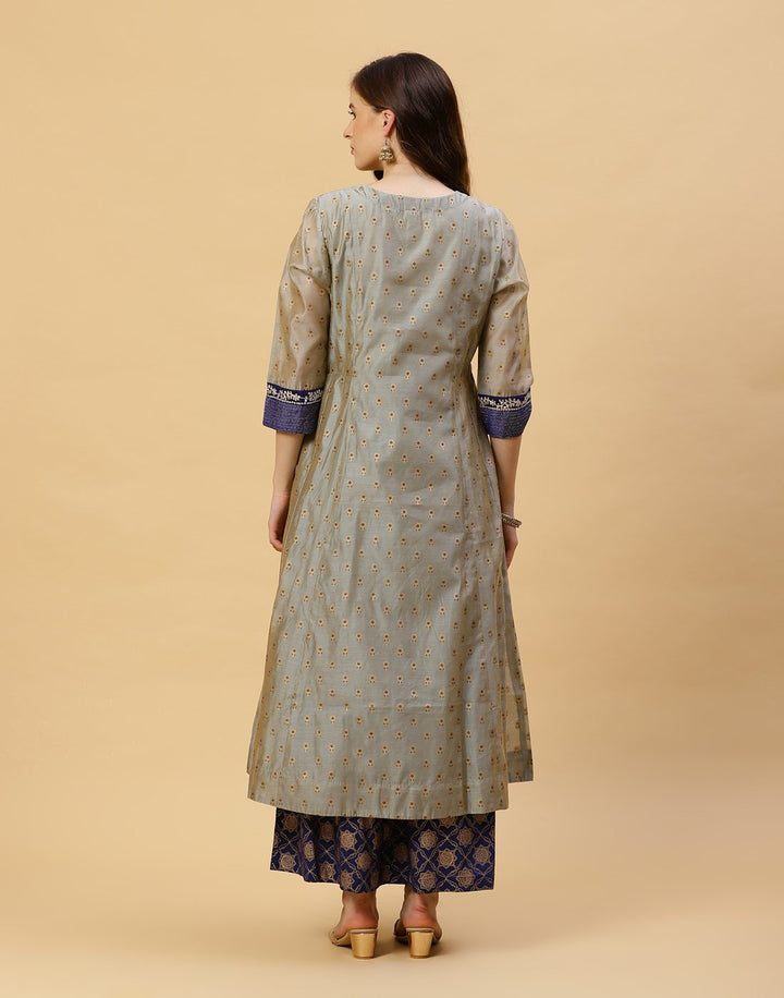 Printed Chanderi Kurti With Printed Palazzo
