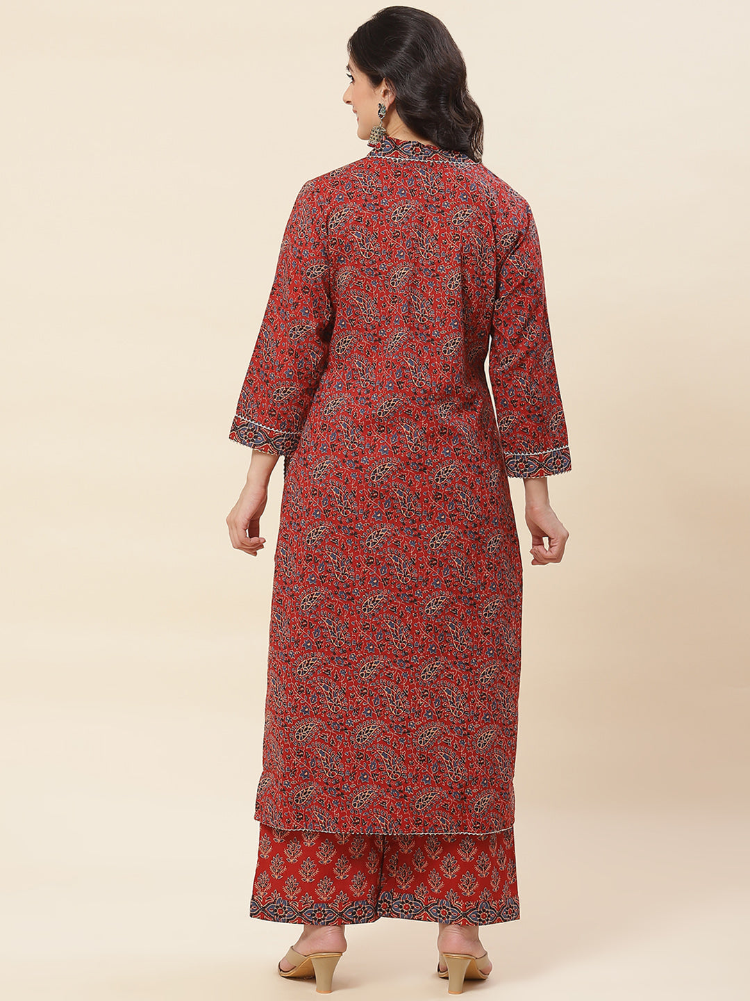 Paisley Printed Cotton Kurta With Pants