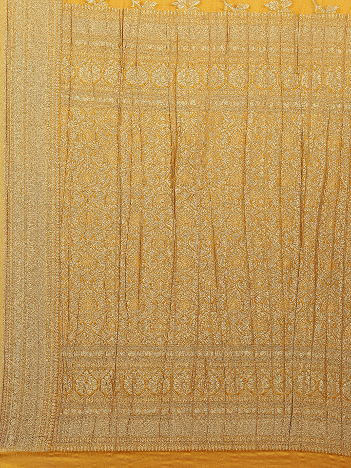 Floral Zari Jaal Georgette Woven Saree