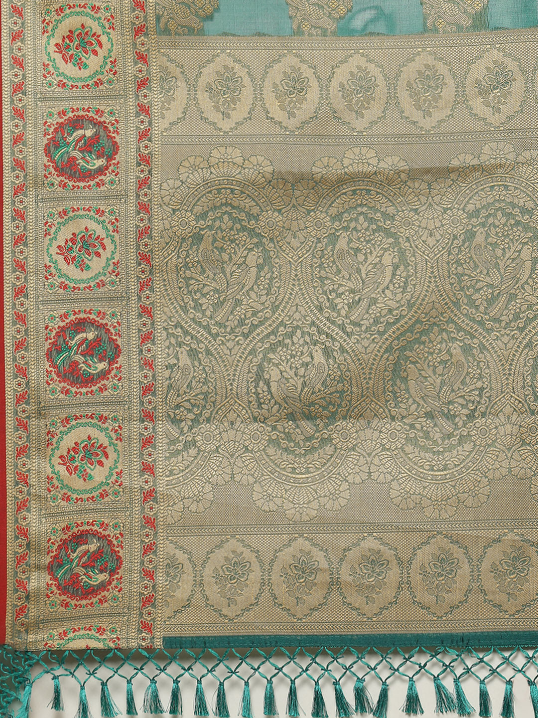 Zari Border Booti Cotton Woven Saree