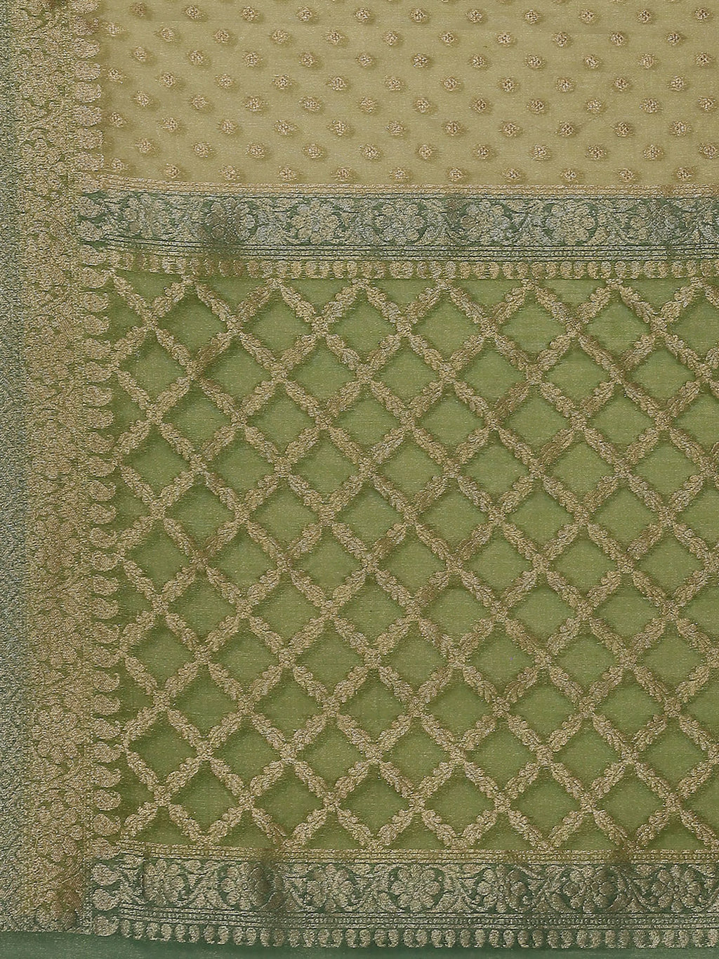 Zari Border Booti Cotton Woven Saree