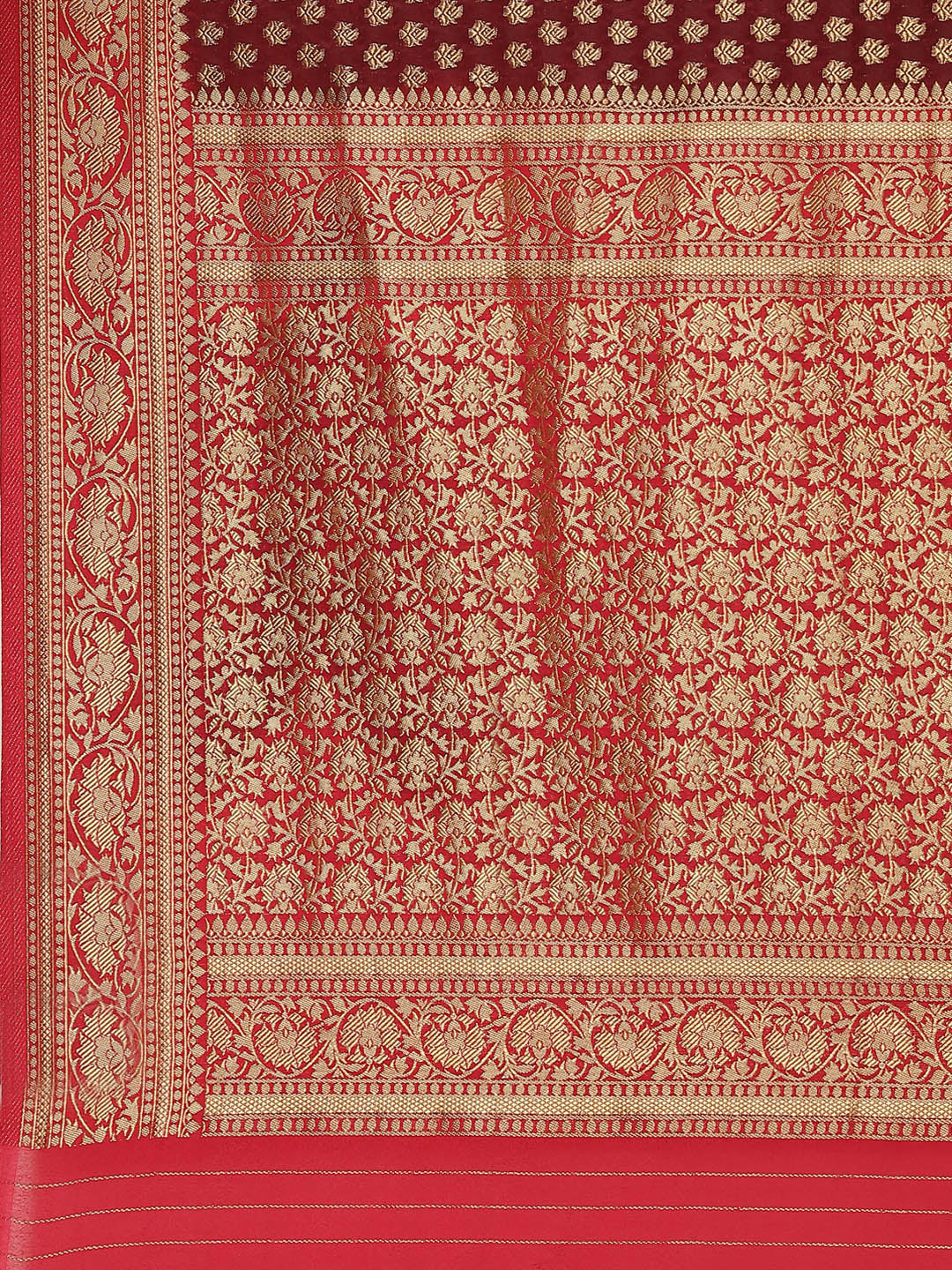 Zari Booti Crepe Plain Saree