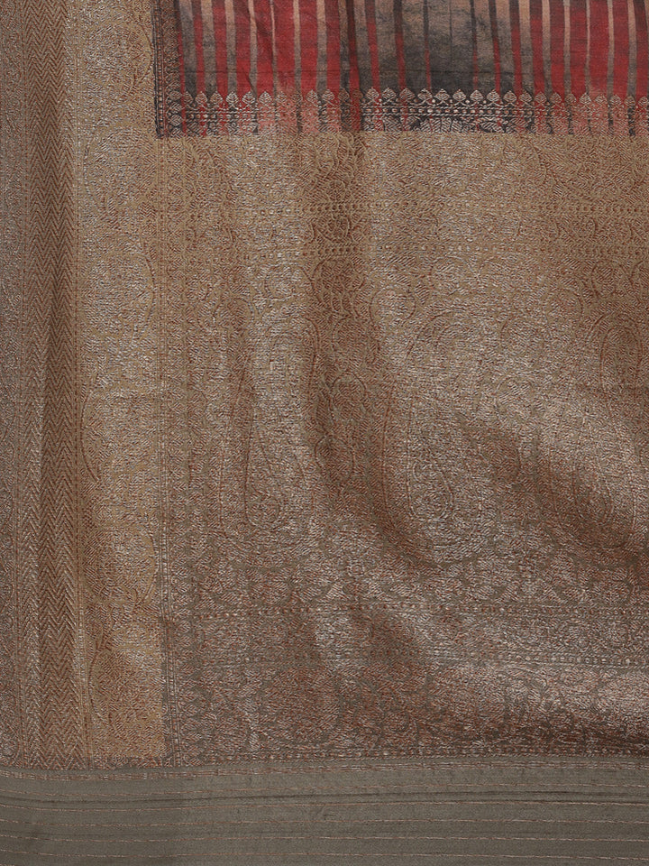 Digitally Printed Tussar Saree