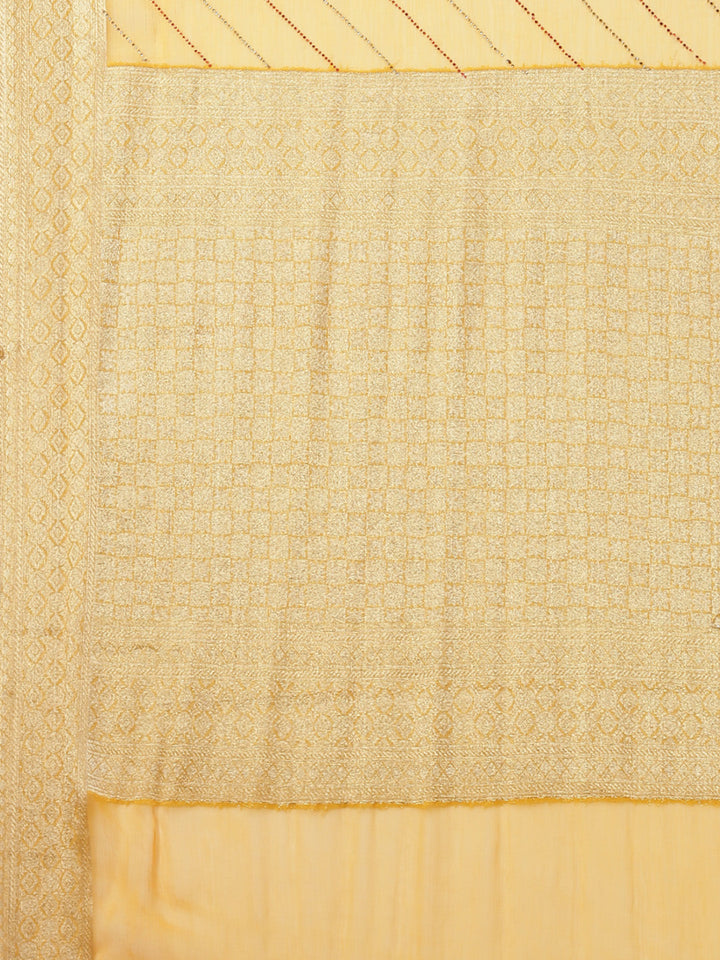 Stone Work Chiffon Plain Saree