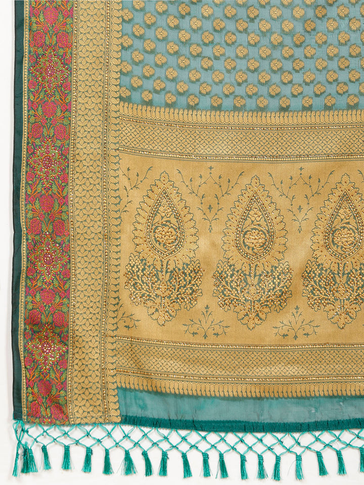 Woven Booti Cotton Saree