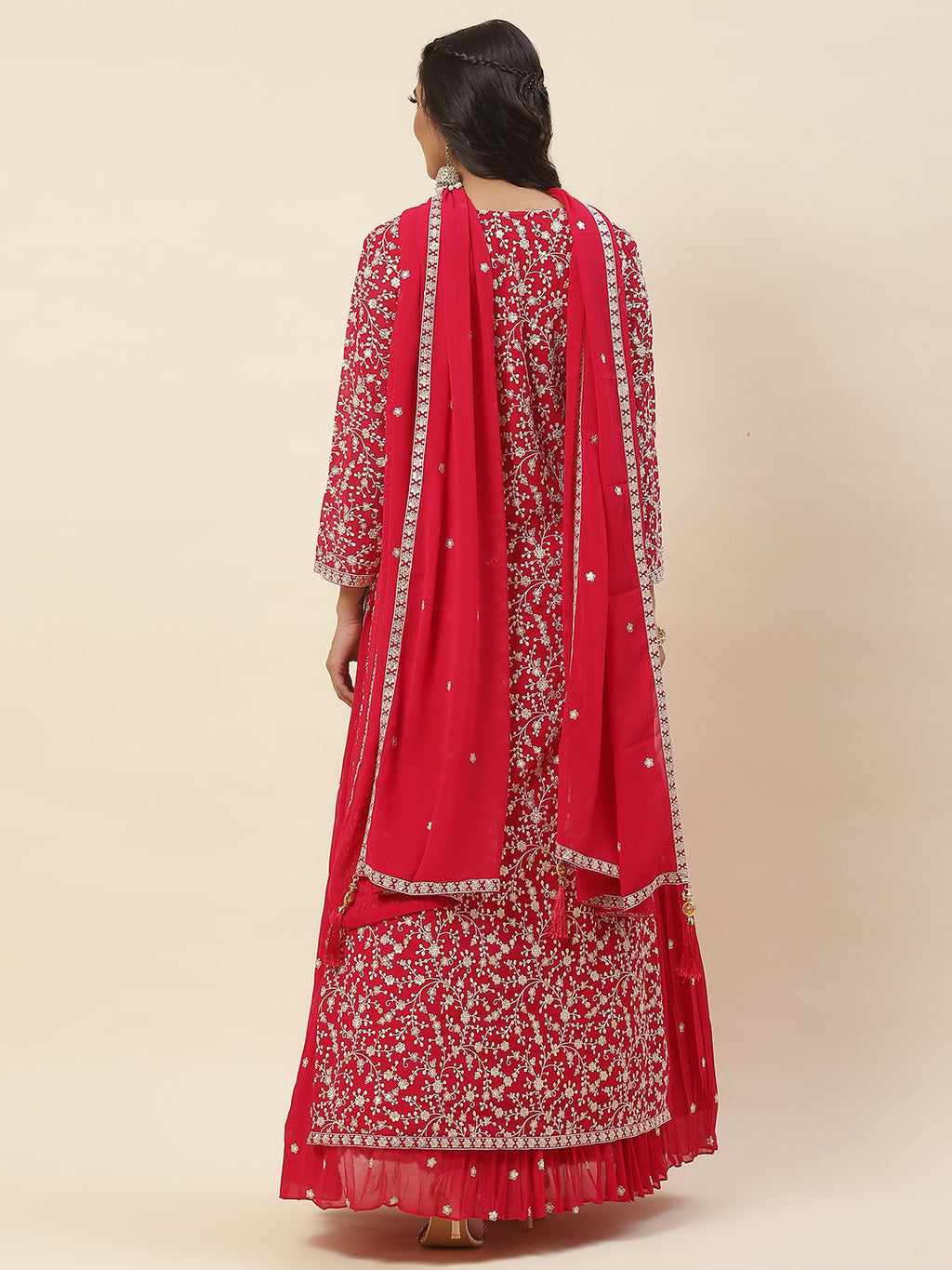Georgette Kurta With Skirt & Dupatta