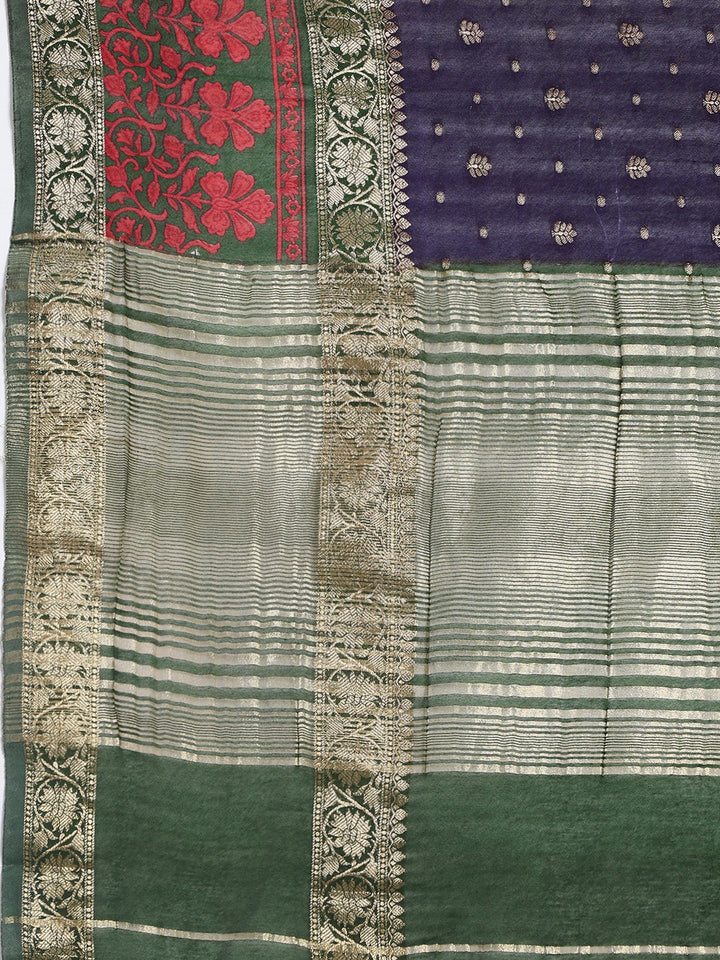 Digital Printed Cotton Blend Woven Saree