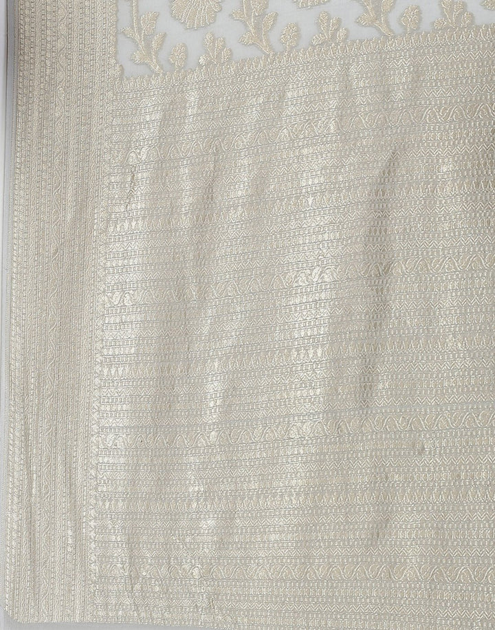 Light Pink Khadi Banarasi Jaal Saree