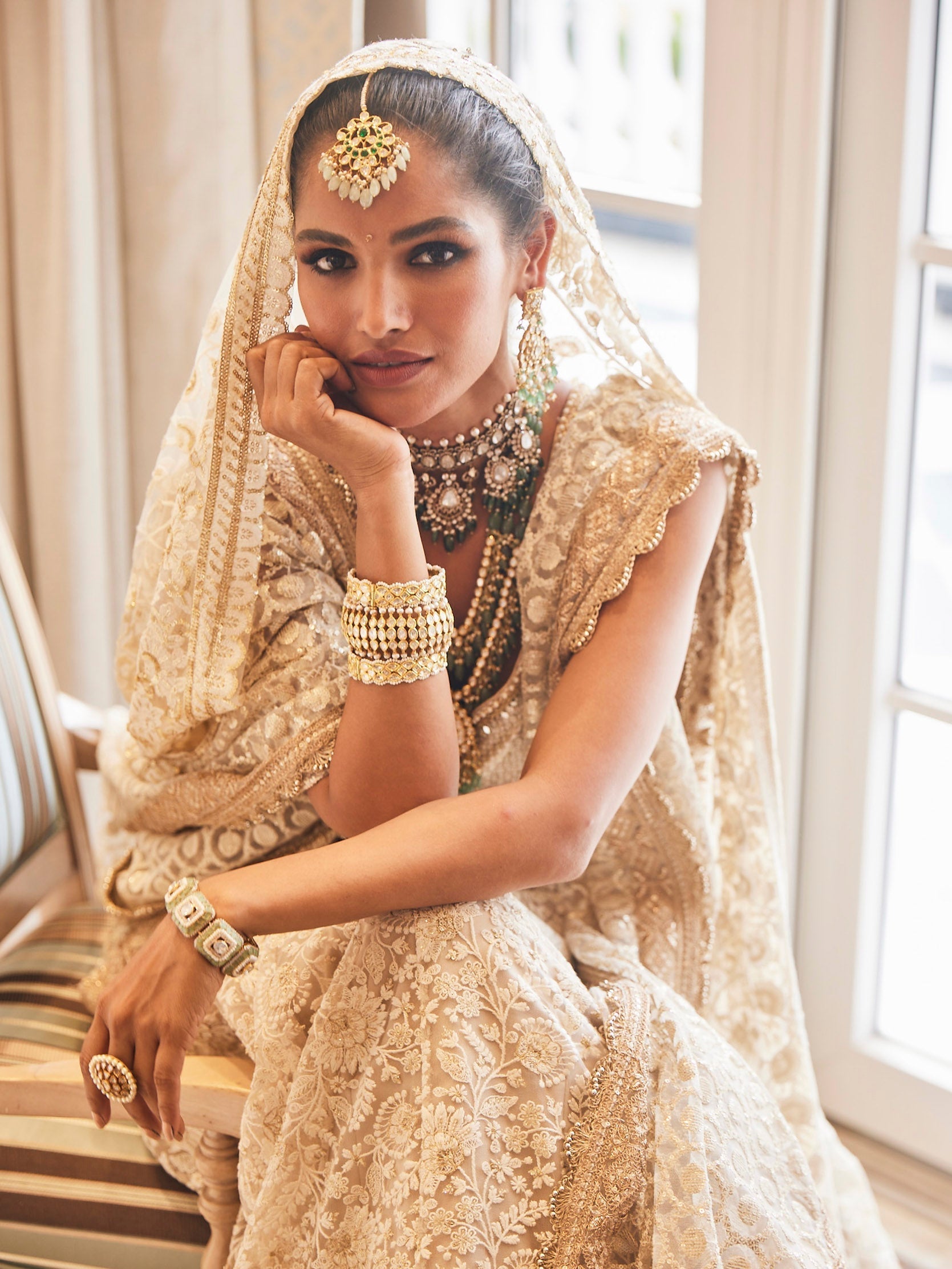 Floral Embroidered Georgette Choli With Lehenga & Net Dupatta
