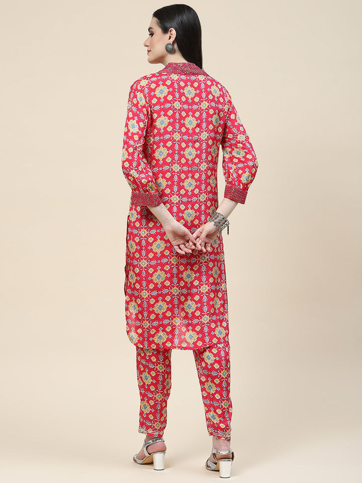 Printed Cotton Kurti With Pants