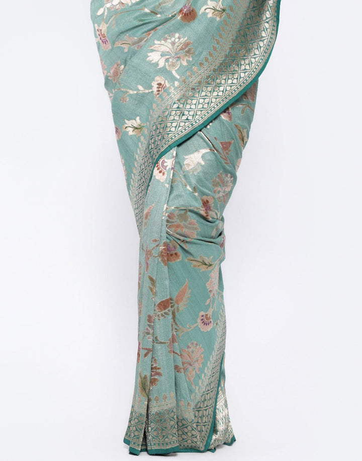 Grey Banarasi Woven Saree
