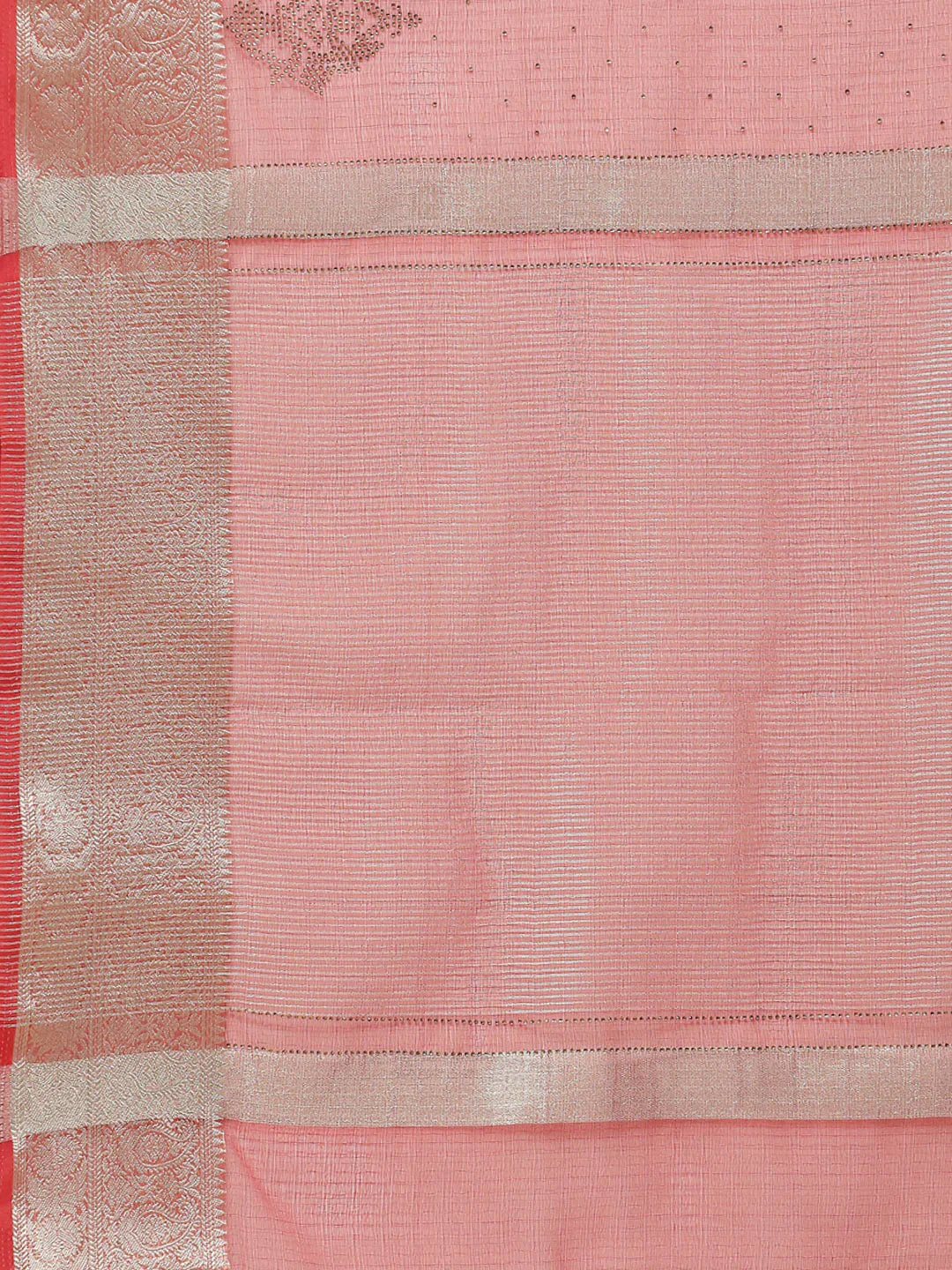 Stone Work Organza Plain Saree