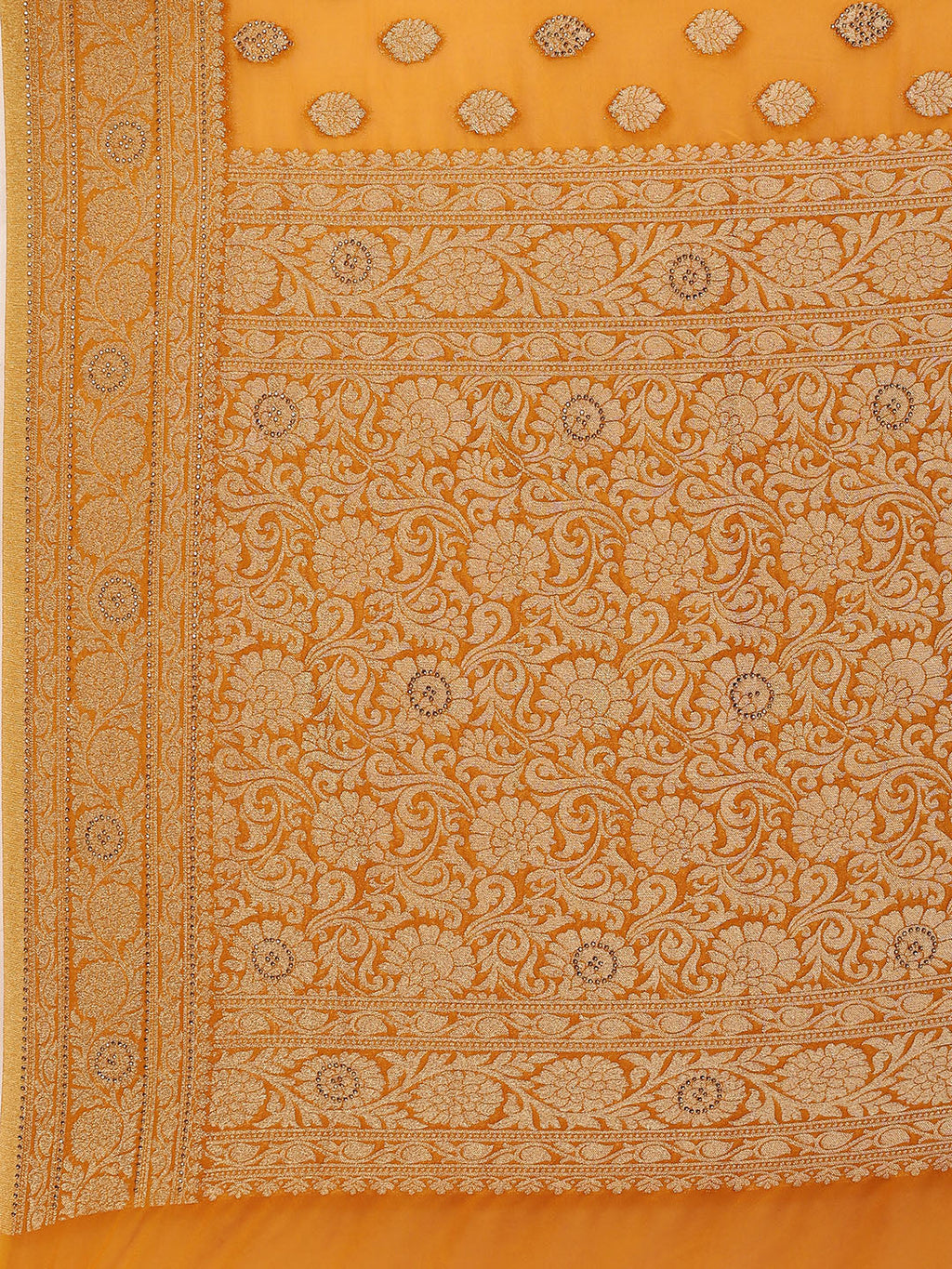 Zari Booti Georgette Plain Saree