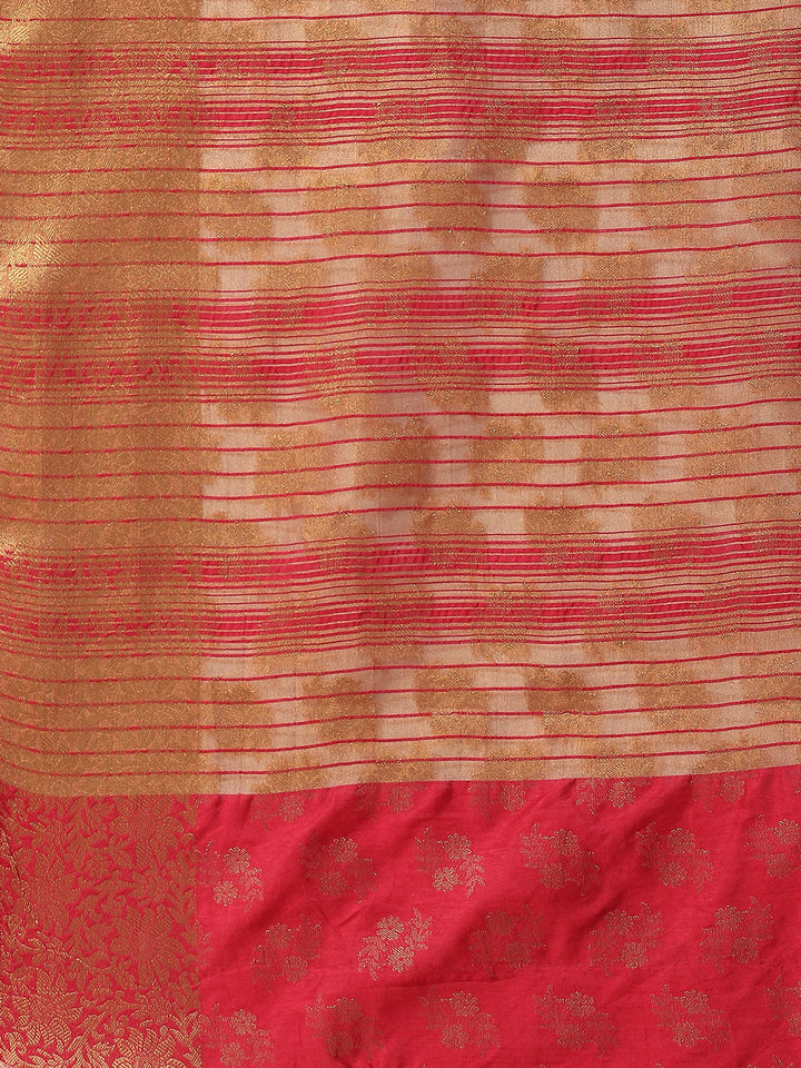 Zari Border Booti Woven Handloom Saree