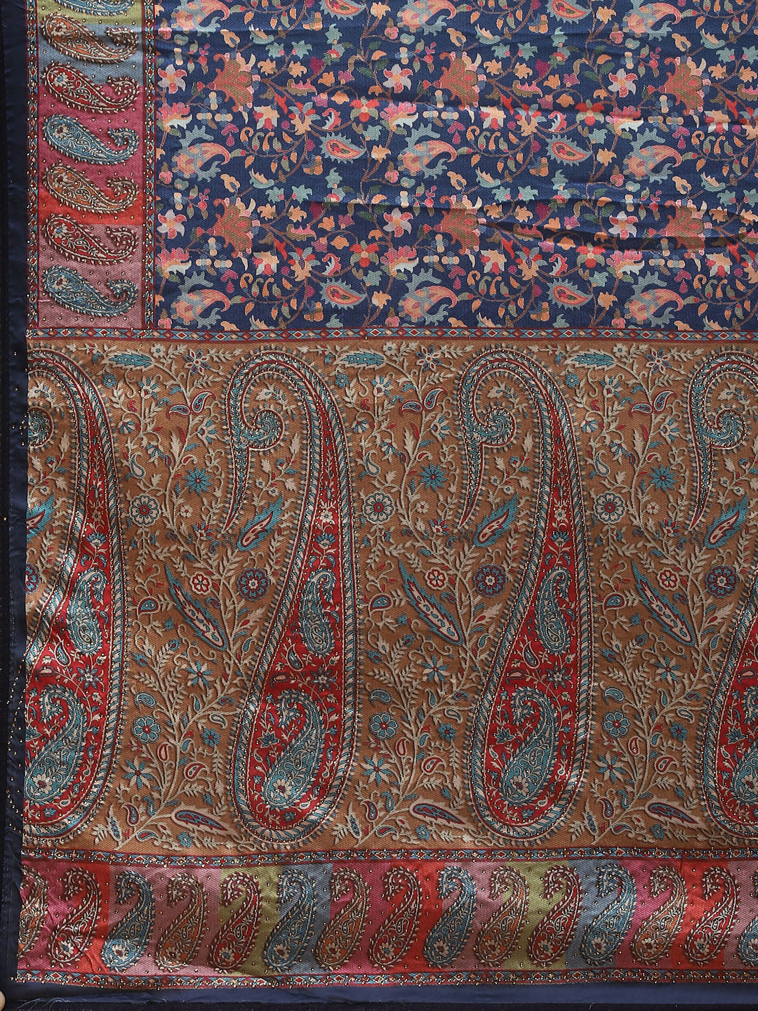 Floral Printed Satin Saree