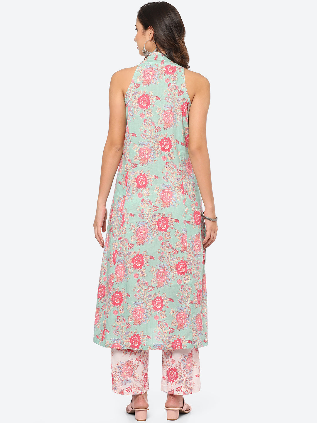 Floral Printed Cotton Kurta With Pant