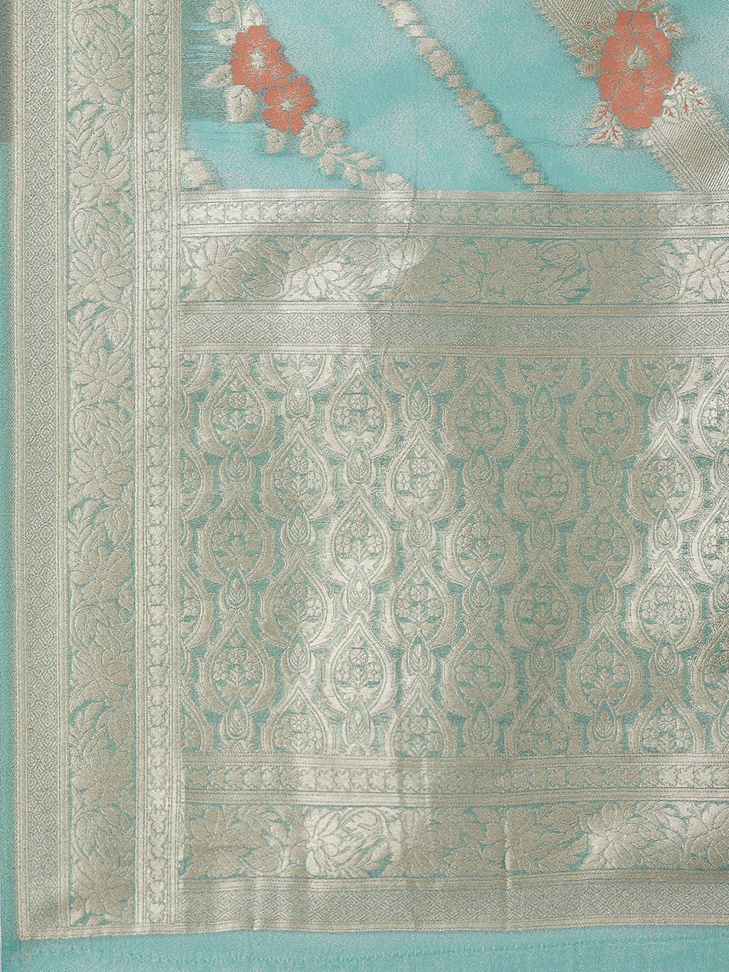 Floral Zari Jaal Handloom Woven Saree