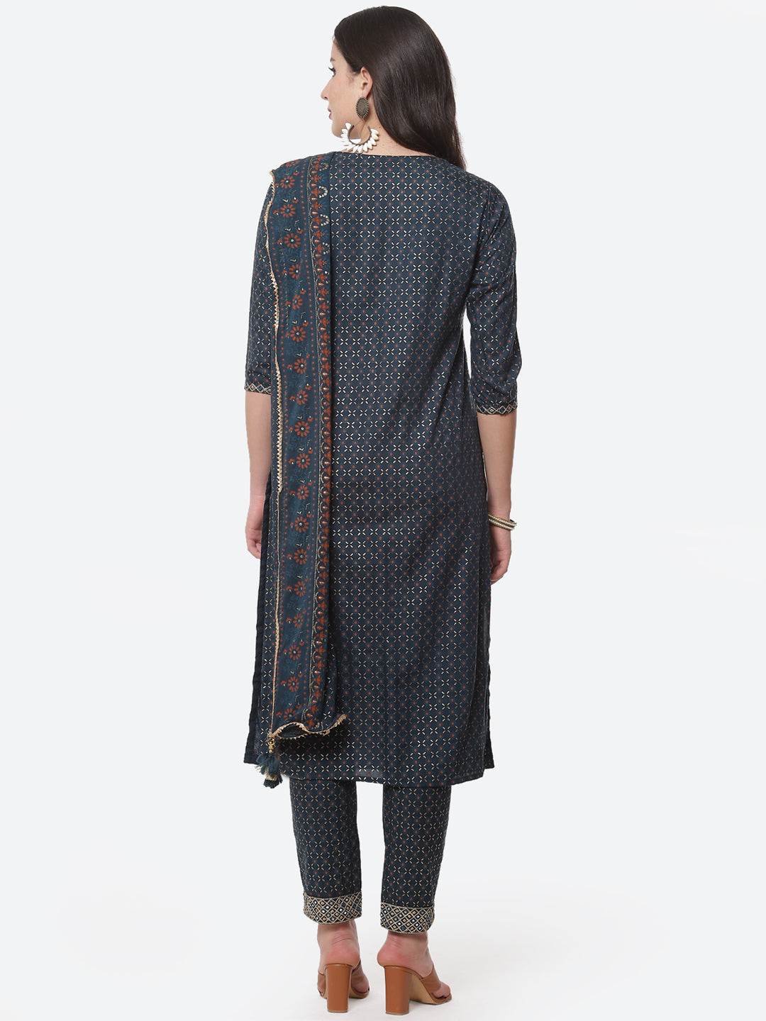 Cotton Kurta With Pant And Chiffon Dupatta
