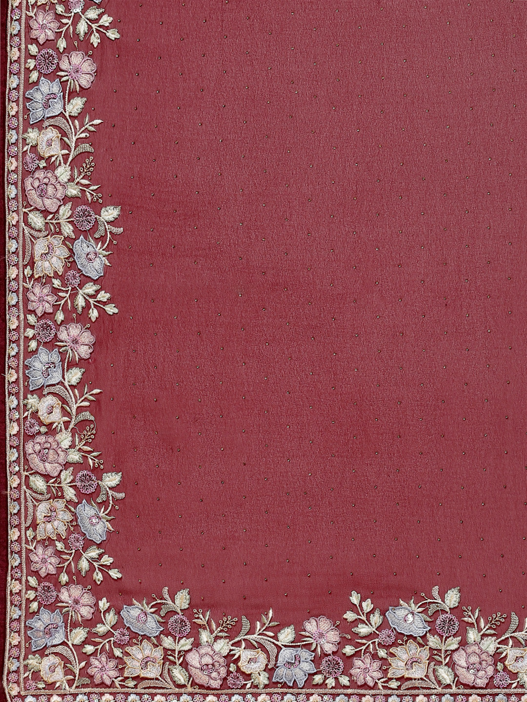 Floral Embroidered Georgette Saree
