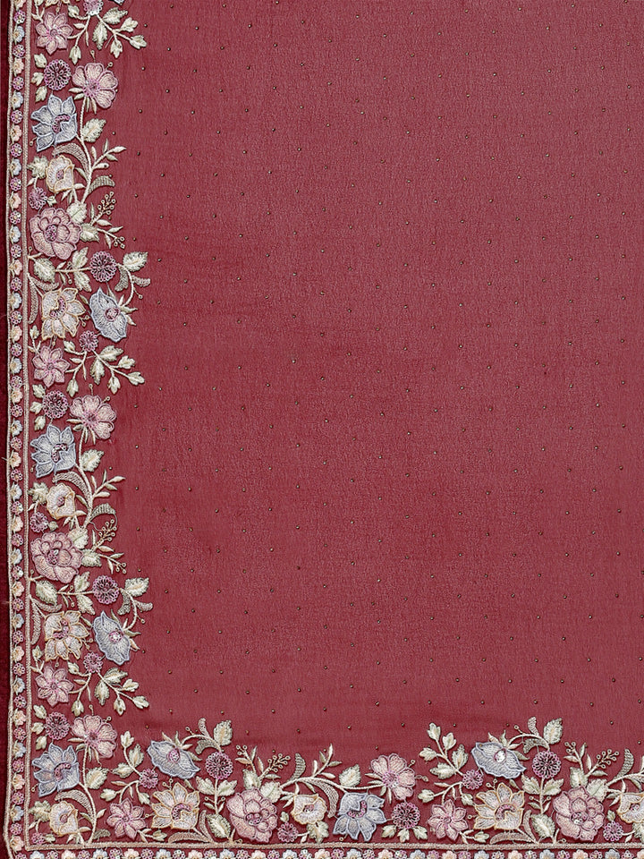 Floral Embroidered Georgette Saree
