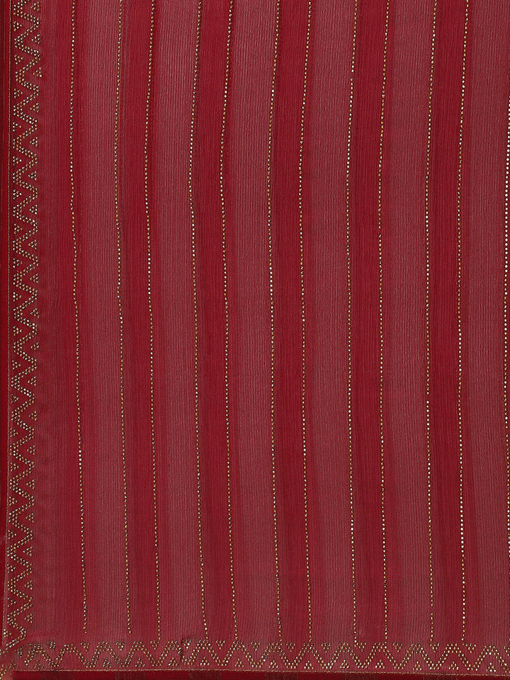 Stone Work Georgette Plain Saree