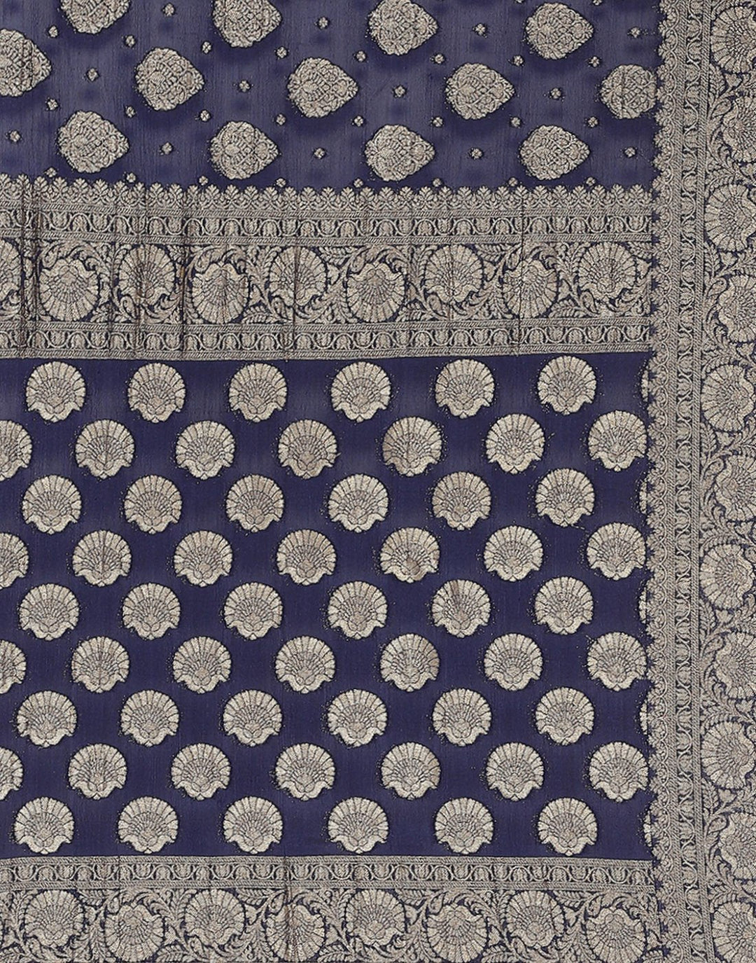 Semi Crepe Saree With Zari Border Booti