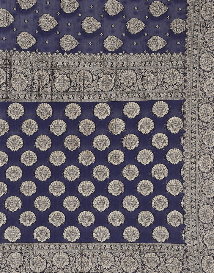 Semi Crepe Saree With Zari Border Booti