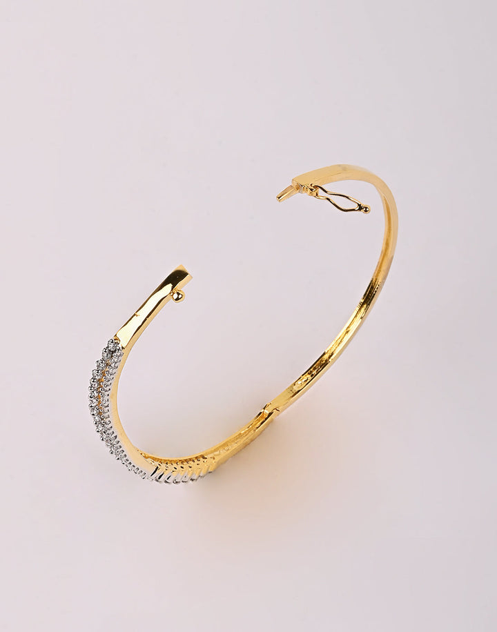 Gold Plated Bracelet Embellished With Diamond Stone