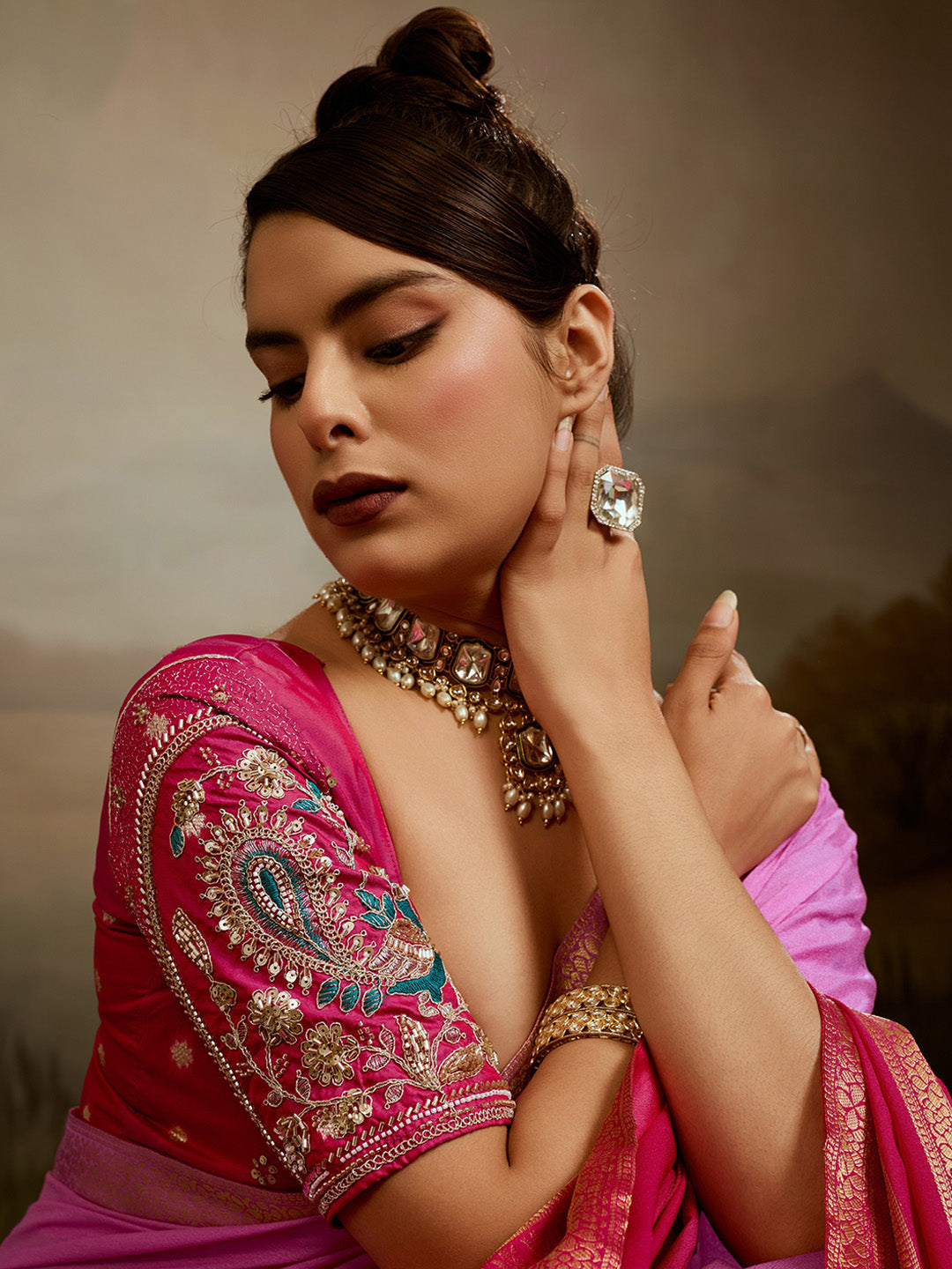 Plain Chiffon Saree