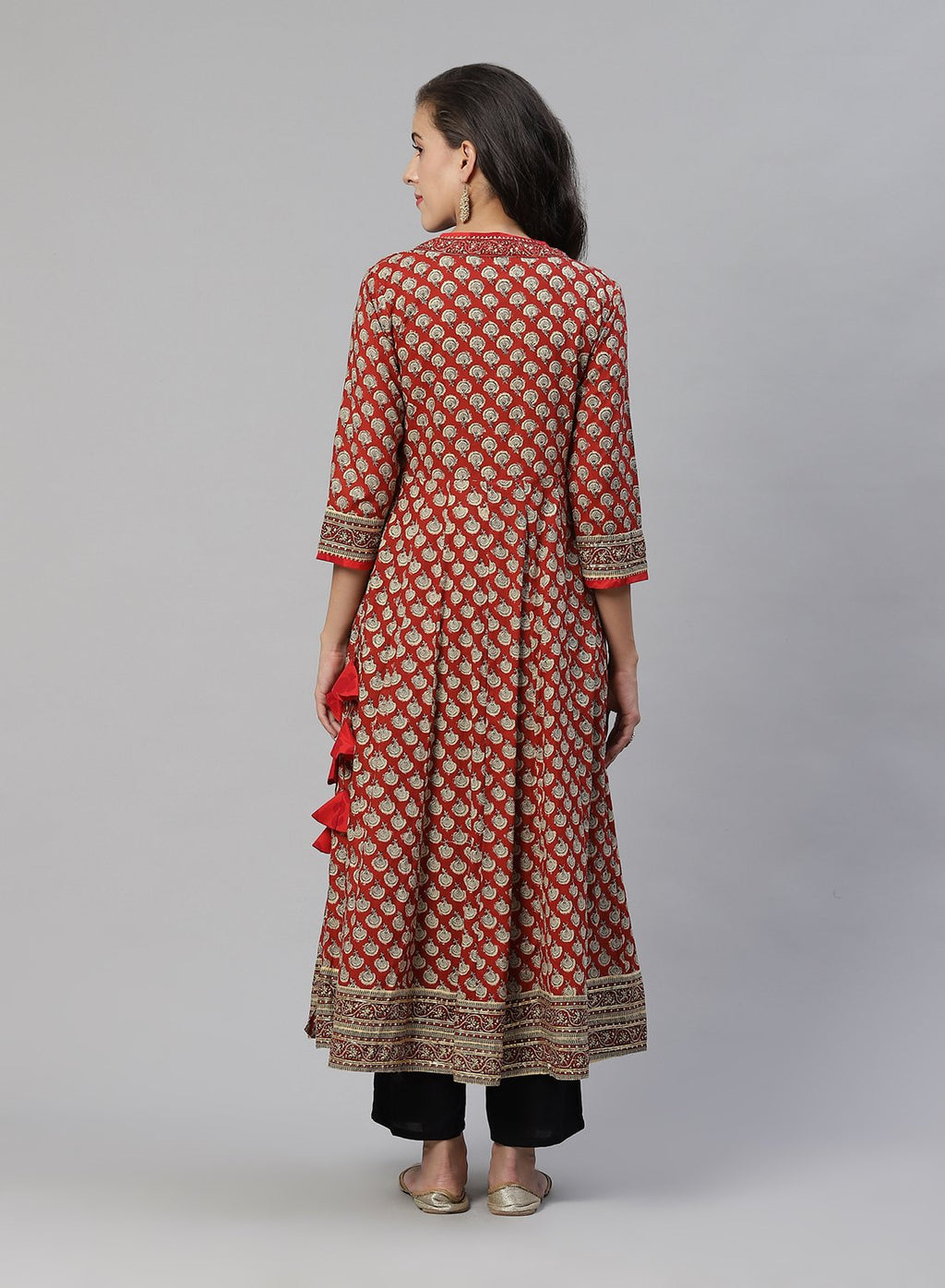 Printed Cotton Angrakha Kurti