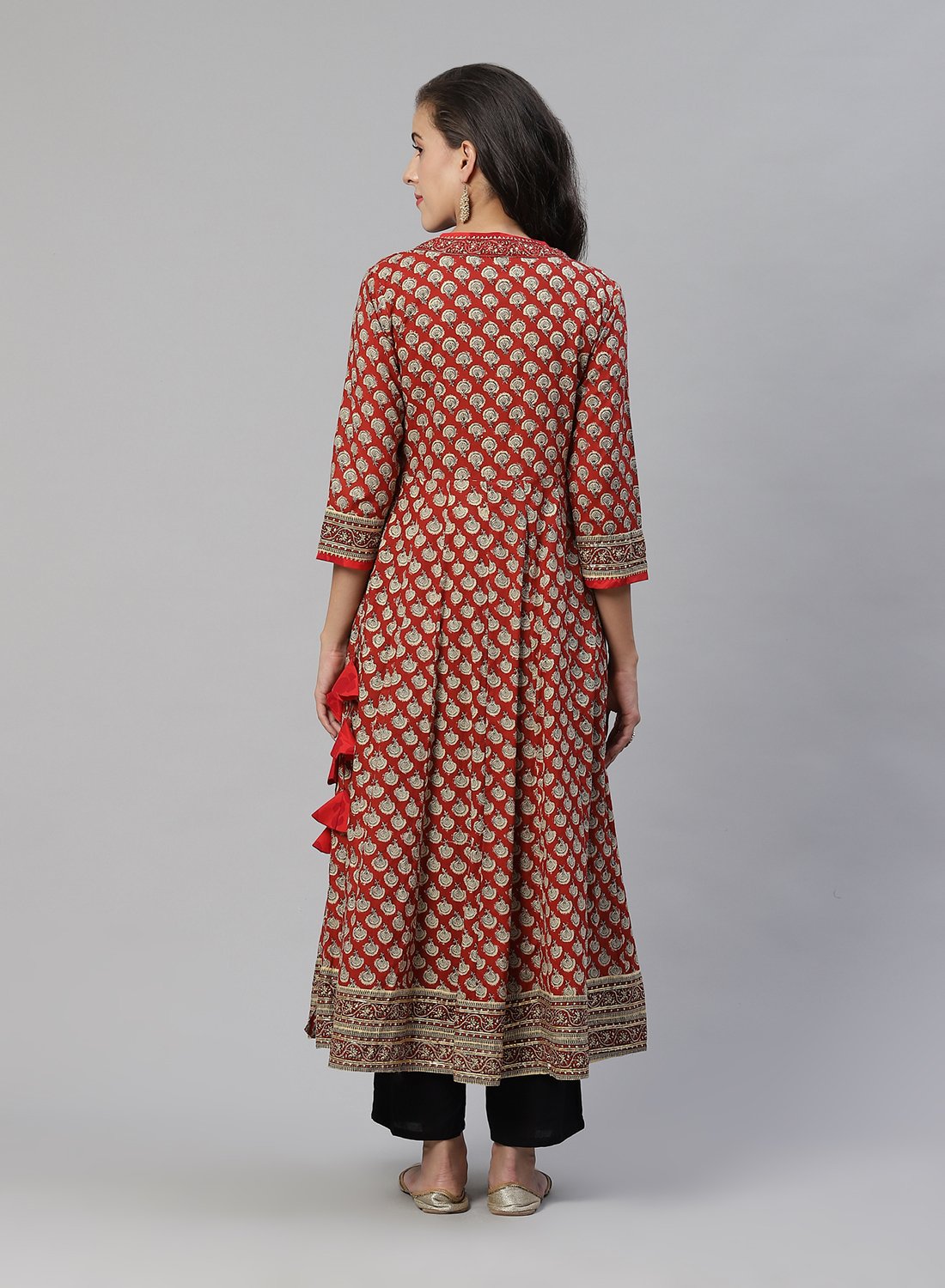 Printed Cotton Angrakha Kurti