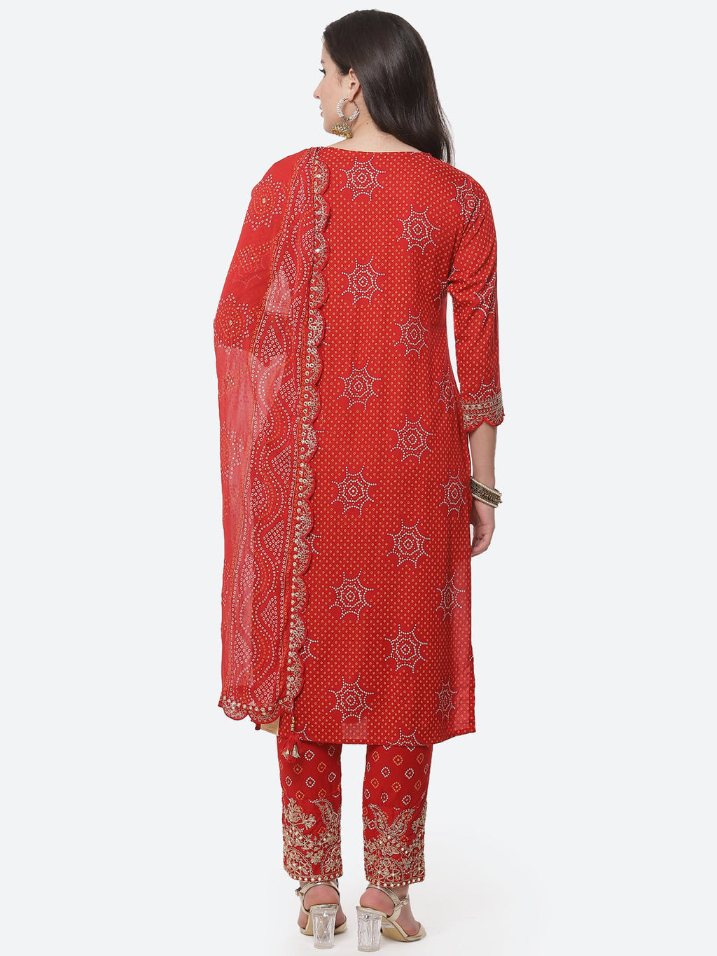 Printed Cotton Stitched Kurti With Pant And Printed Dupatta