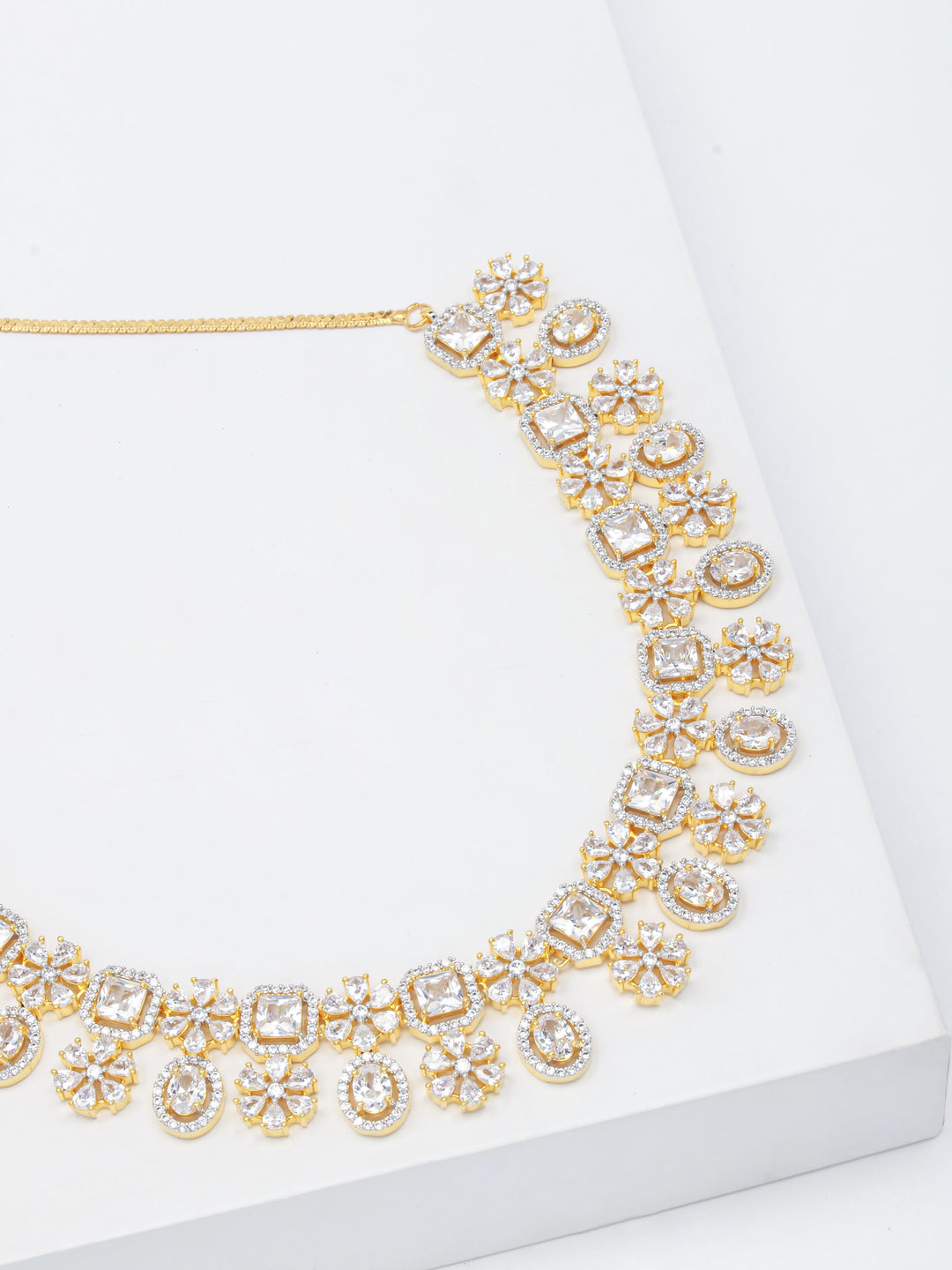 AD Stone Necklace With Earrings