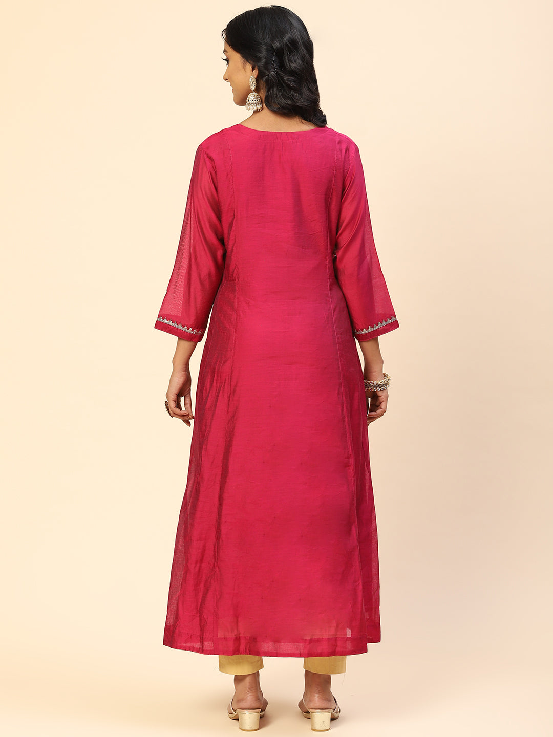 Plain Chanderi Kurta