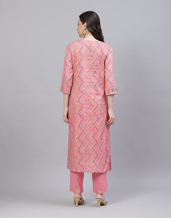 Printed Cotton Kurti With Pant