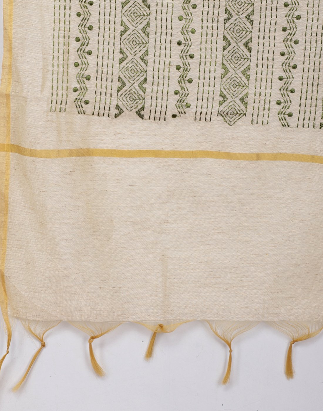 Embroidered Chanderi Suit Piece With Pach Work