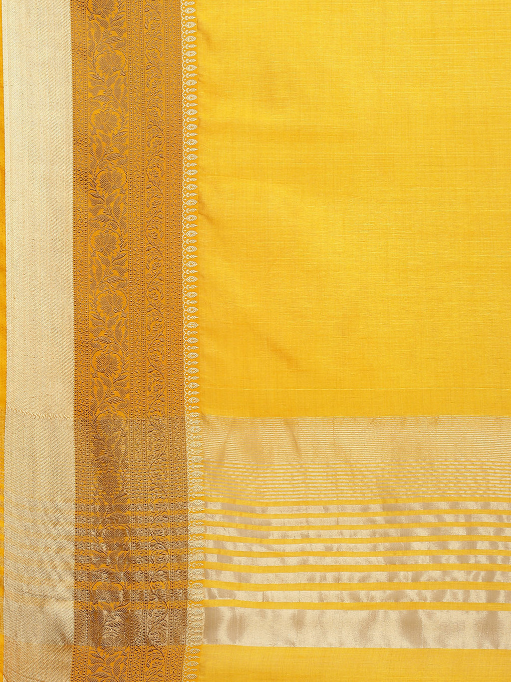 Plain Zari Border Handloom Woven Saree