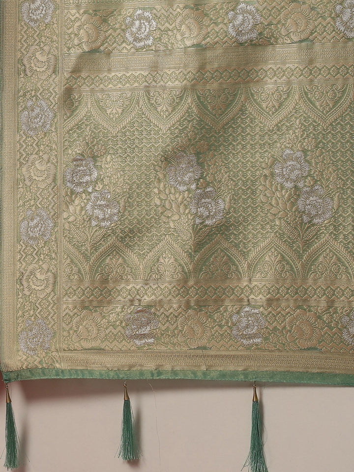Zari Jaal Cotton Woven Saree