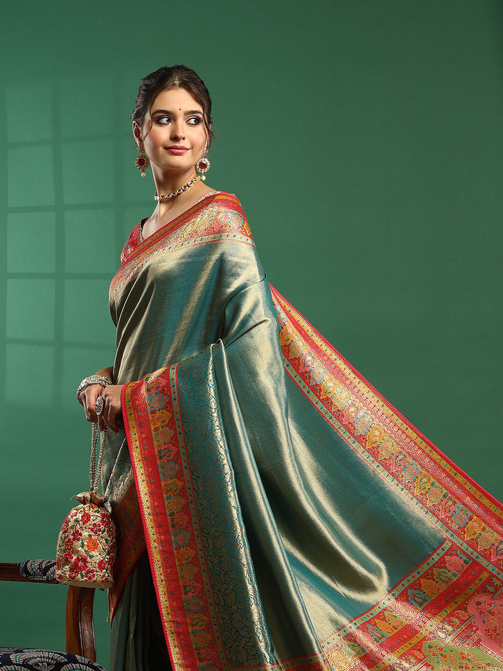 Embroidered Dola Silk Saree