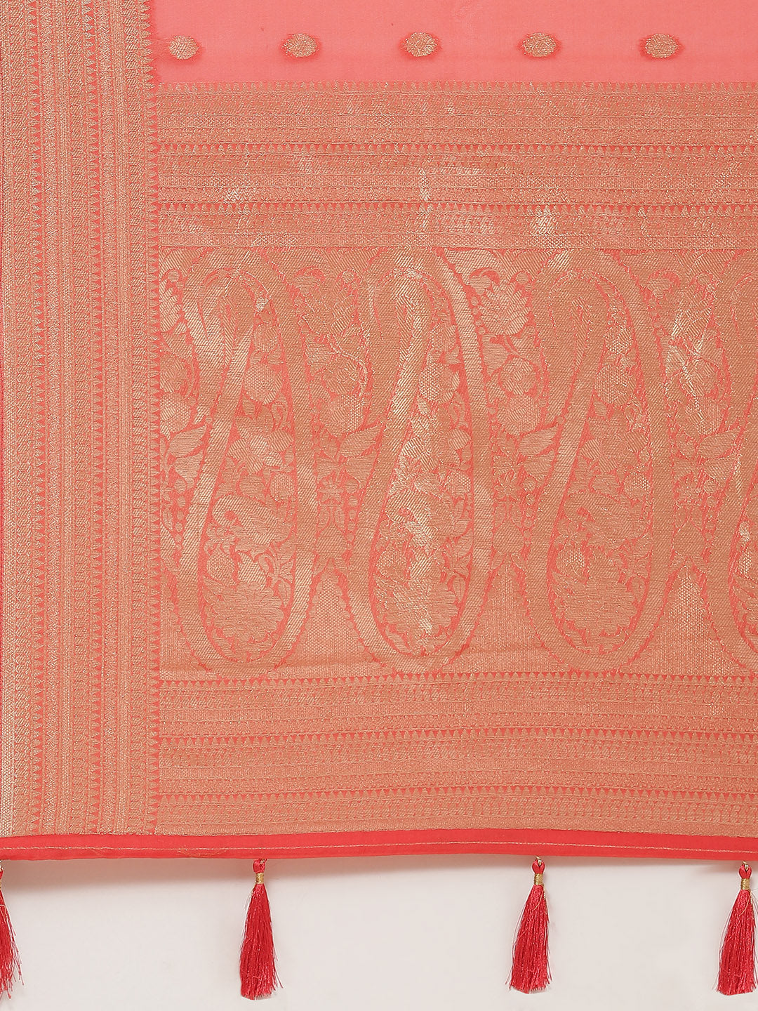 Zari Booti Organza Woven Saree