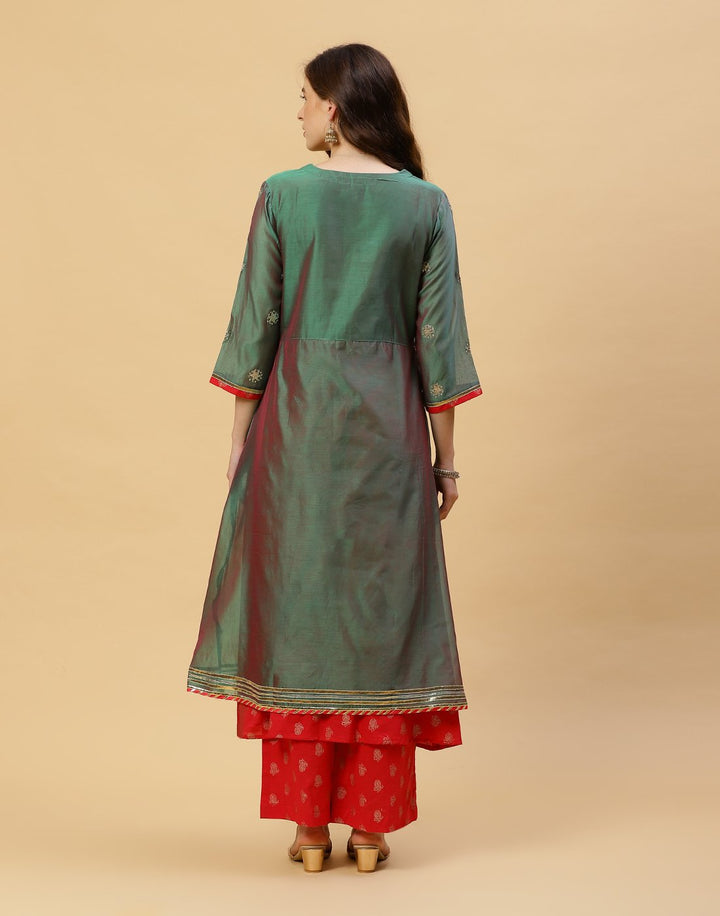 Printed Cotton Anarkali Kurti With Pant